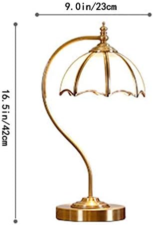 Lâmpada de mesa de vidro sem-logo wajklj, cetim de bronze para sala de estar de cabeceira de cabeceira de cabeceira