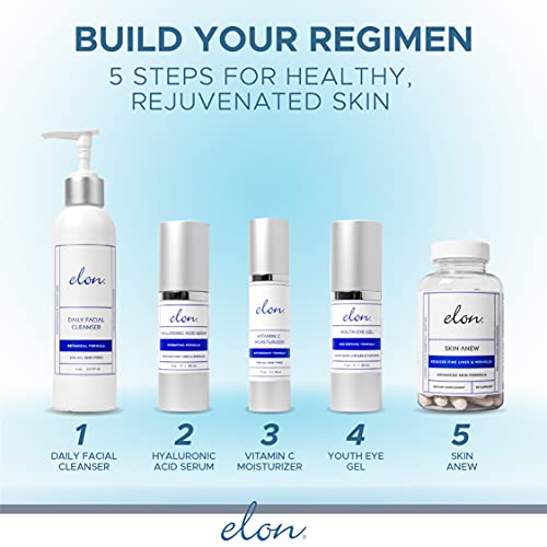O soro de vitamina C Elon para o rosto - soro anti -envelhecimento para reduzir linhas finas e rugas - melhora a textura da pele -