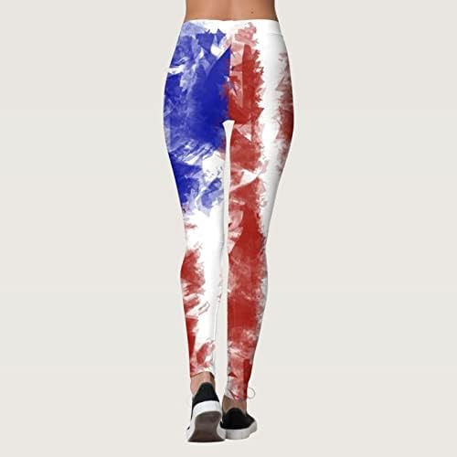 American Flag Leggings Mulher Mulher Controle do Dia da Independência Slim Pants Lápis Leggings Leggings Capri