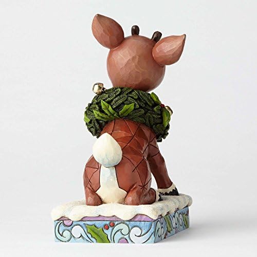 Tradições Enesco de Jim Shore iluminou Rudolph com estatueta de coroa, 7,9 , multicolor