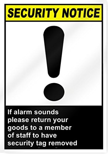 Se o alarme soar, retorne seu sinal de segurança de produtos - 10 de largura x 14 de altura