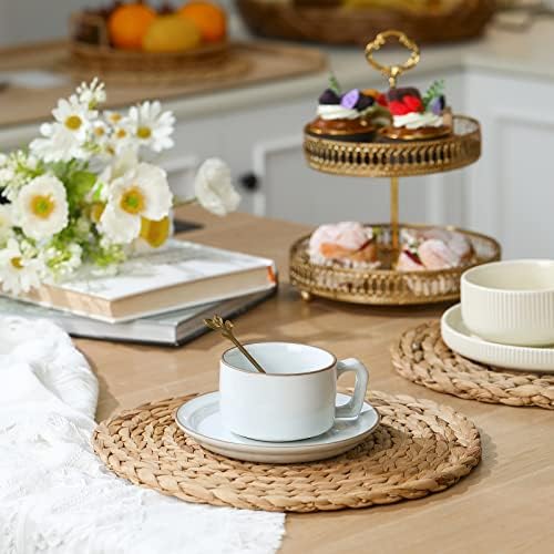 Placemats redondos Boho Placemats Rússicos Placemats redondos Placemats de água HEACIMTH TABELA DE TABELA NÃO SLIP HEACTH HEACIMA para mesa de jantar Casamento em casa externo, 12 polegadas