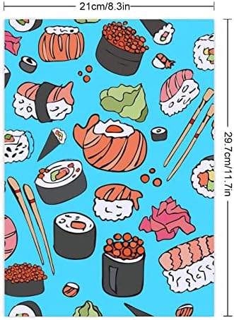 Adesivos de sushi engraçado adesivos engraçados adesivos de artesanato à prova d'água adesivos removíveis para laptop, scrapbooks, planejadores, presentes, mala 8,3 x 11,7 polegadas