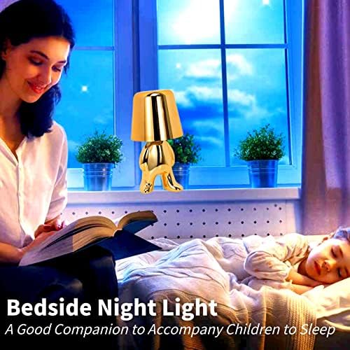 Brabola Bedside Touch Touch Table Lamp, lâmpada de ouro mesa de lâmpada leve sem fio sem fio recarregável portátil lâmpada de mesa de cabeceira com carregamento USB para escritório em casa, quarto, restaurante