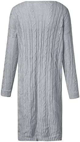 Cardigã frontal aberto Cardigan Longo Batwing Sleeve Kunky malha fina suéteres leves leves com bolso aconchegante com bolso