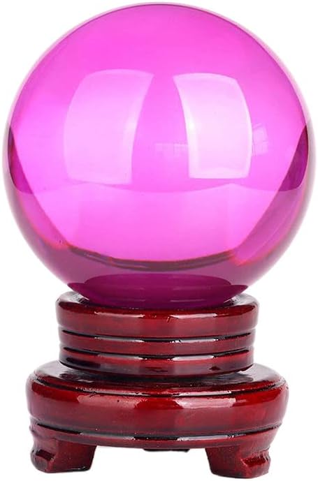 Decoração de bola de cristal vidro bola transparente pó pó roxo riqueza de cristal bola de cristal decoração de escritório