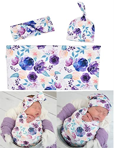 Recém -nascidos Baby Swaddle Cobertors Banda de chapéu de gorro, saco de swaddle, recebendo cobertores infantis presentes de bebê, 24569