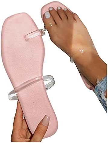 Slippers for Women Outdoor à prova d'água ao ar livre em cristal quadrado casual verão plano aberto de pé interno chinelos de chinelos