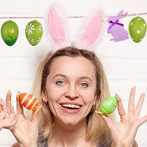 Nuobesty Childrens Toys Easter Fake Eggs, IMPRESSIONAS OGOS DE Páscoa Simulação Pingente de ovo Fake com buraco de suspensão