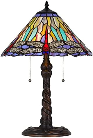 Iluminação cal Bo-3109TB 60W x 2 metal e resina Tiffany Table Lamp com correntes de tração