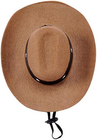 Chapéu de cowboy marrom de Rubie para animais de estimação, pequeno/médio