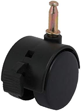 X-Dree 1,5 polegada DIA 6,5 mm Roda de giro giratória Roda preta para o berço (Rueda Giratoria de Freno Giratorio de Vástago de 6,5 mm de diámetro, negro para cuna