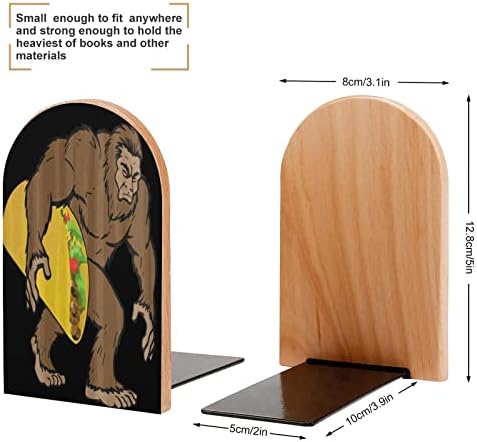 Sasquatch Bigfoot carregando taco de madeira estampada Ends Ends Non-Skid Decor Livro Small for Office Home 1 par