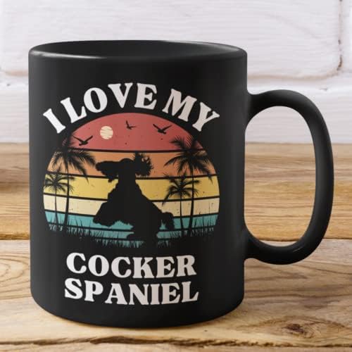 Eu amo minha caneca de cocker spaniel - amante de cães - presente - cocker spaniel cerâmica 11oz caneca de café