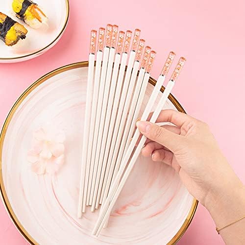 1Pair que não desliza os pauzinhos japoneses Sakura resistentes reutilizáveis ​​para tabela de tabela de alimentos de sushi