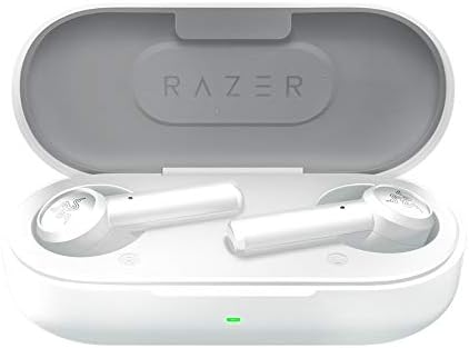 Razer Hammerhead Wireless Wireless Bluetooth Gaming Earbuds: 60ms de baixa latência - resistente à água IPX4 - Bluetooth 5.0 emparelhamento automático - Touch habilitado - 13mm Drivers - Mercury White
