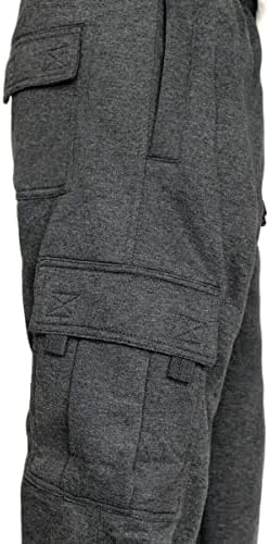 Gansanro Men's Fleece Cargo Sweats Sweatstring Soly Sweatpante para homens com bolsos