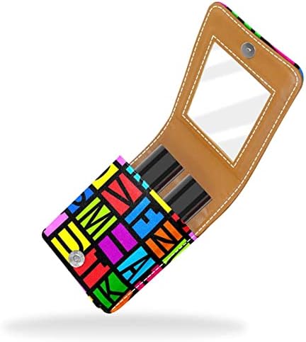 Letra Imprima a caixa de batom de maquiagem de brilho colorido para bolsa cosmética de viagem portátil externa