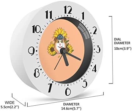 Frestree Hamster Decoração de girassol Relógio redondo Relógio