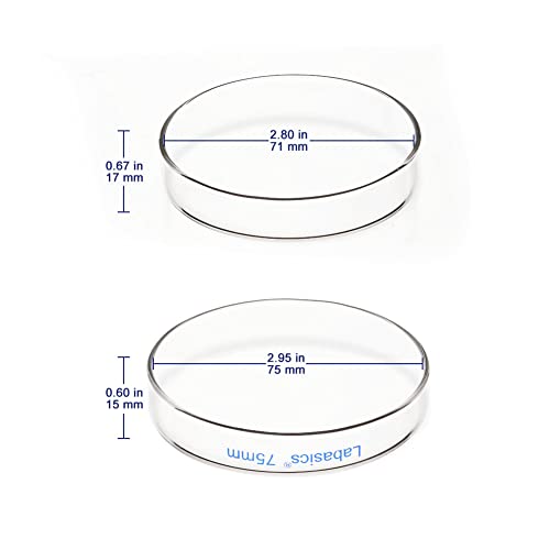 Labasics 10pk Vidro Petri Patroms, 90x20 mm MM AUTOLAVABLE Borossilicate Culture Culture Weats Plunes Petri With Lid para laboratório