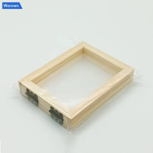 WOROWN A7 TAMANHO DE PAPELA TEMPO, molde de papel de madeira natural, moldura de papel de madeira de 4 x 5 polegadas para artesanato de papel DIY e Flor Handcraft seco