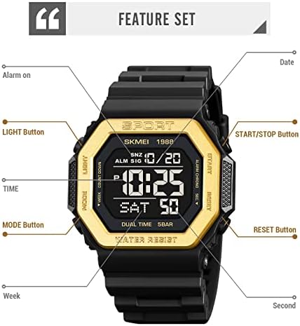 Pasoy Fashion Watches for Men and Women Unisisex Summer Backlight Digital Backlight Casual impermeável esportes