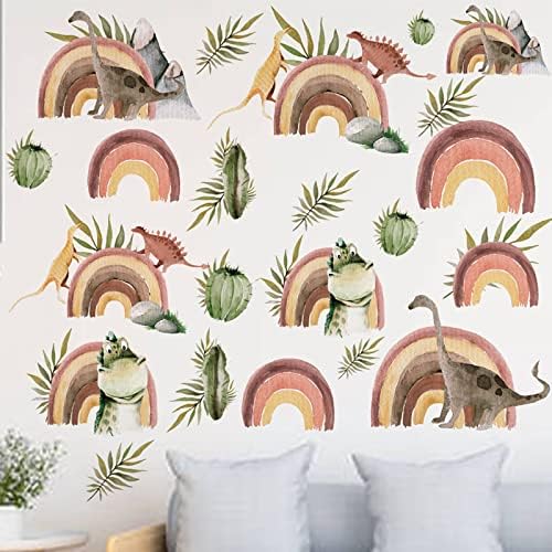 Adesivos motivacionais infestos sala de decoração fofa decreto arco -íris adesivos de dinossauros infantis quentes adesivos de