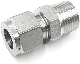 SS 304 Conector de compressão em aço inoxidável em aço inoxidável Tubo de 12 mm de 12 mm para 1/8 1/4 3/8 1/2 Macho de tubo macho NPT ajuste 635mm od tubo 1/4