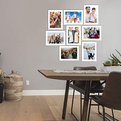 moldura de colagem da parede de memória ecraftindia, branco - conjunto de 8 molduras para 8 fotos de 6 x8