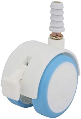 X-Dree 2 polegadas DIA 6,5 mm Roda de giro giratória Roda azul branca para o berço (2 Pulgadas de Diámetro, 6,5 mm, Vástago,