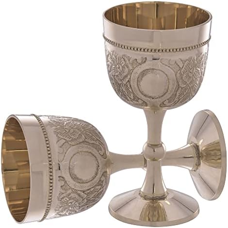 Replicartz Brass Vintage Golden Chalice of King Arthur Decoração Medieval Goble Goblet 210 ml de 1 pacote de 1