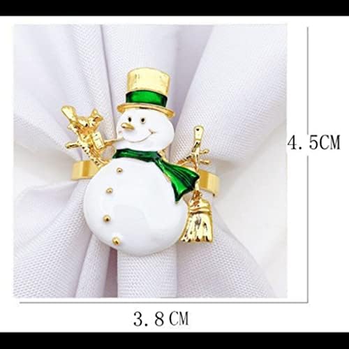 Renslat 6pcs hotel fofo natal boneco de neve de boneco de neve ringue de guardanapo decoração de mesa para casa (cor: a, tamanho