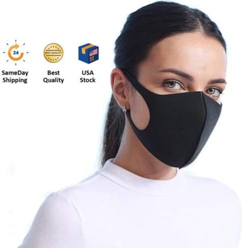 Máscara nano lavável reutilabilizável respirar máscara preta 5pcs