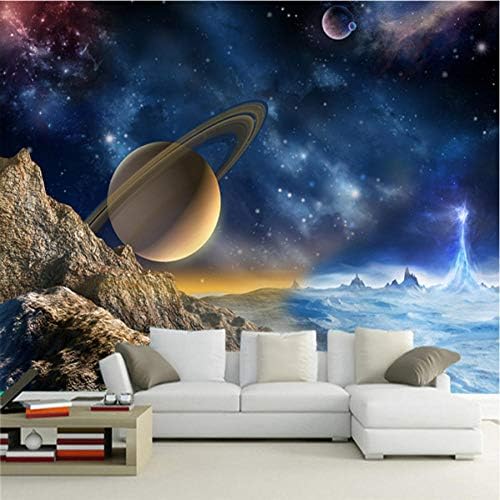Photo CLHHSY Papel de parede 3D Estéreo Cosmic Planet Mural Wall Pano Sala de estar infantil Cenário Caso-cenário Coberting Decoração de casa Art-450x300cm