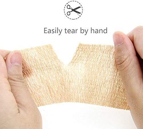 12 rolos de bandagem auto -adesiva embrulhada 2 polegadas x 5 jardas pegajosas elásticas atléticas não tecidas Bandagem coesa