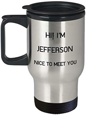 I'm Jefferson Travel canem Nome exclusivo Tumbler Gift For Men Mulheres 14oz aço inoxidável