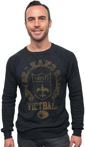 NFL New Orleans Saints True Men Vintage Tiblend Triplend Crew pescoço Pullover de manga comprida