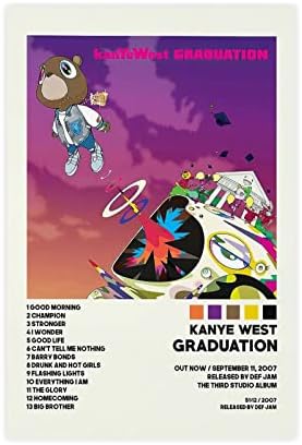 Dianshang Kanye Posters Capa de álbum de graduação Canvas Poster Cool Wall Decor Postters Posters para Estame Estética da Sala: