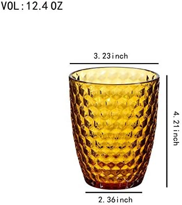 Tumblers coloridos e vidro de água integrais Conjunto de 4 copos de várias cores e óculos de água de vidro de estilo de vidro colorido de 4 cores de 4 cores bebendo óculos de bebida