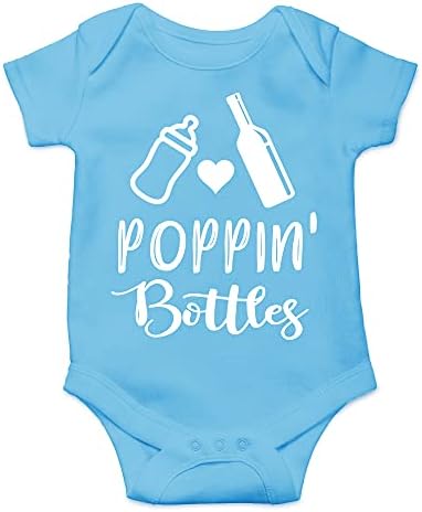 CBTWear Poppin 'Garrafas - Bêbado de leite - Roupa de Ano Novo - Daddys Bebing Partner - Bodysuit de bebê de uma peça infantil fofa