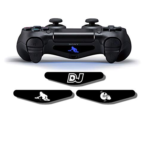 Music DJ Vingl Caso de capa de adesivo de decalque de pele para PlayStation 4 & PlayStation4 Slim DualShock 4 Controlador com PS4 e PS4 Slim 7 PCS Barra de luz LED