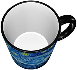 Ovpszfyo The Starry Night Ceramic Coffee Caneca, xícara de chá engraçada com caixa para presente de escritório, lava -louças e canecas