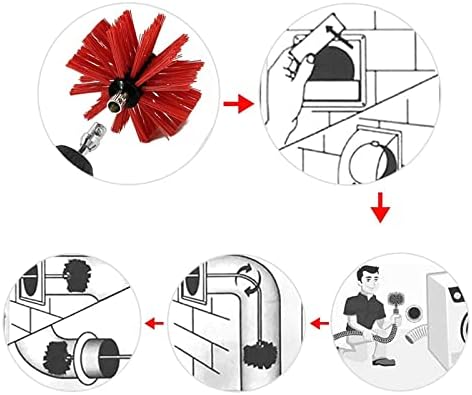 Chimney Kit Kit Kit de limpeza do kit de varredura de tanques de tanques de cravo, acessório de ferramenta de limpeza de nylon de drenagem de escova