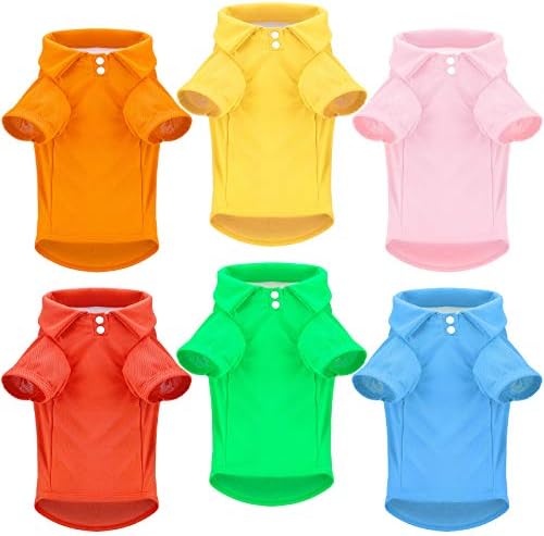6 peças camiseta de cachorro camisetas de estimação vestuário colorido para cães para um pequeno cão de estimação médio menino