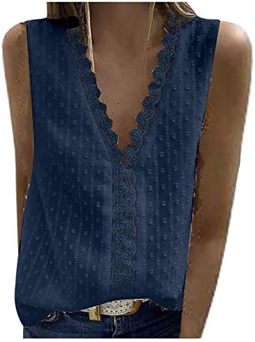 Tampas femininas Tamas de pescoço Tampo de acabamento de arco de pescoço Camisas de túnica sem mangas de verão blusas