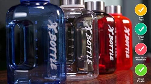 Xbottle Half Gallon Water Bottle, 84 onças de garrafa de água BPA Hidratação segura de lava-louças grátis com marca de