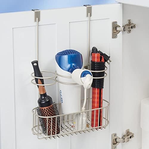 Mdesign Aço sobre o armário do armário Cuidado com os cabelos, cesta de armazenamento do organizador de estilos de estilo quente para