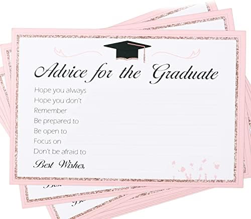 Cartões de conselhos de graduação de Watinc 50 PCs com decorações de graduação de melhores desejos a favor, suprimentos de festa