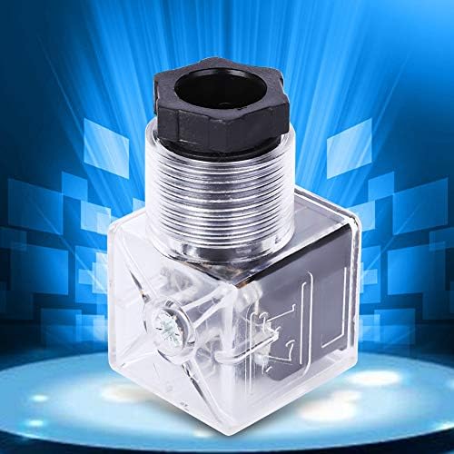 Fafeicy 5pcs Plugue de válvula de bobina solenóide hidráulica, com lâmpada universal transparente AC 110-220V à prova d'água e à prova de poeira, a válvula eletromagnética