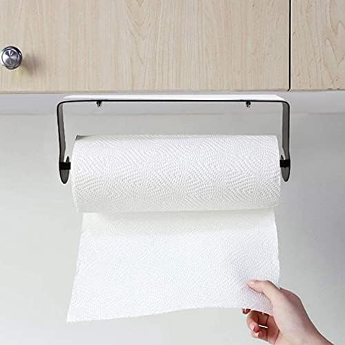Suporte de papel de rolo de cozinha adesivo genigw sob armário de papel de papel de aço inoxidável para banheiro da cozinha